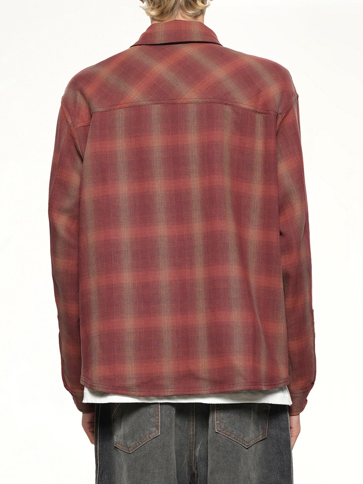 Bonded Reversible Check Shirt in Nero