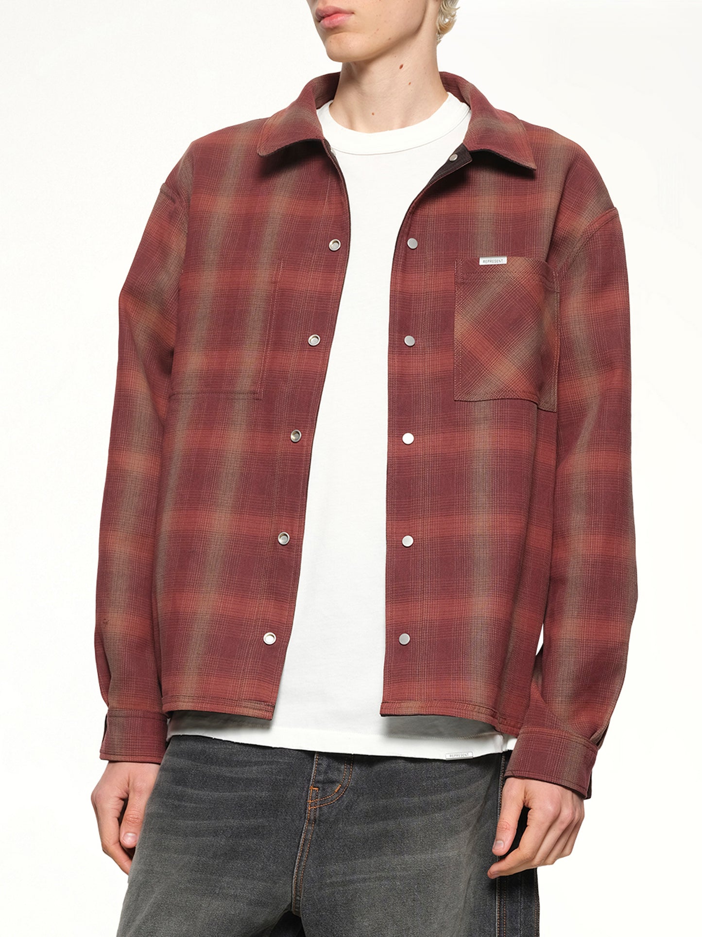 Bonded Reversible Check Shirt in Nero