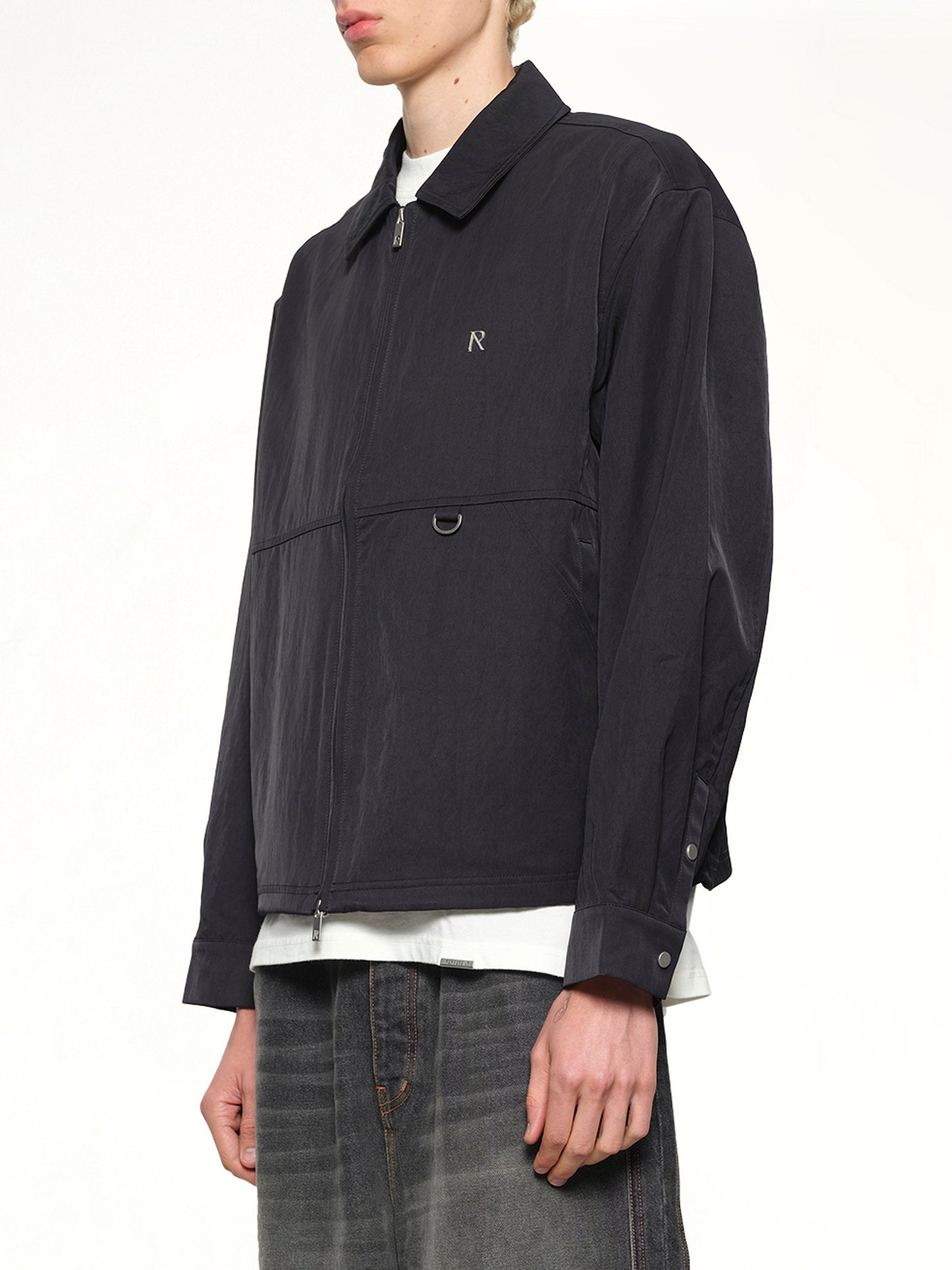 Nylon Shirt in Jet Black