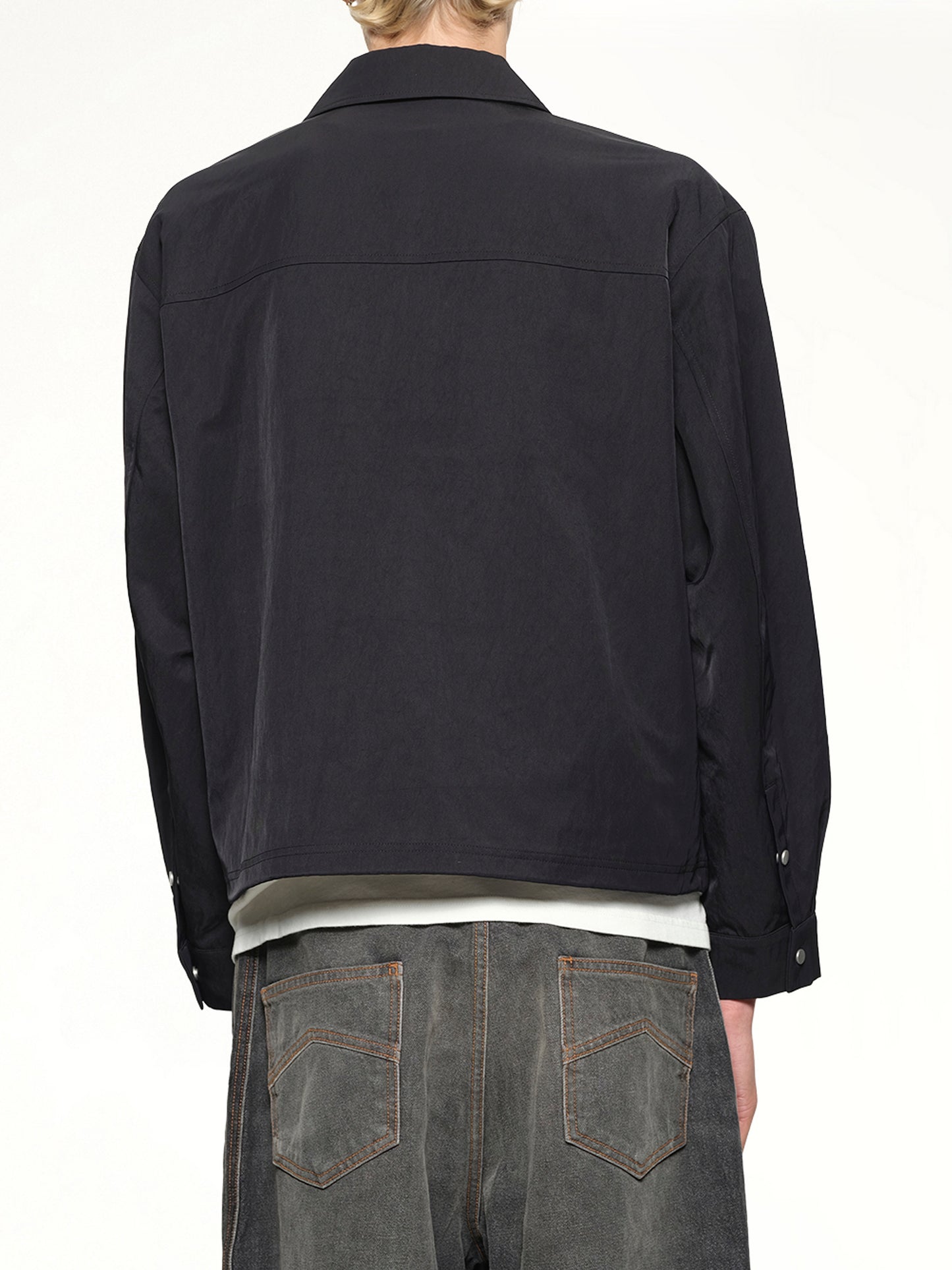 Nylon Shirt in Jet Black