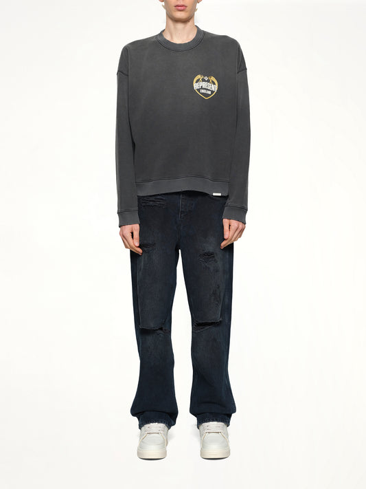 Represent Angel Border Sweatshirt in Stained Black