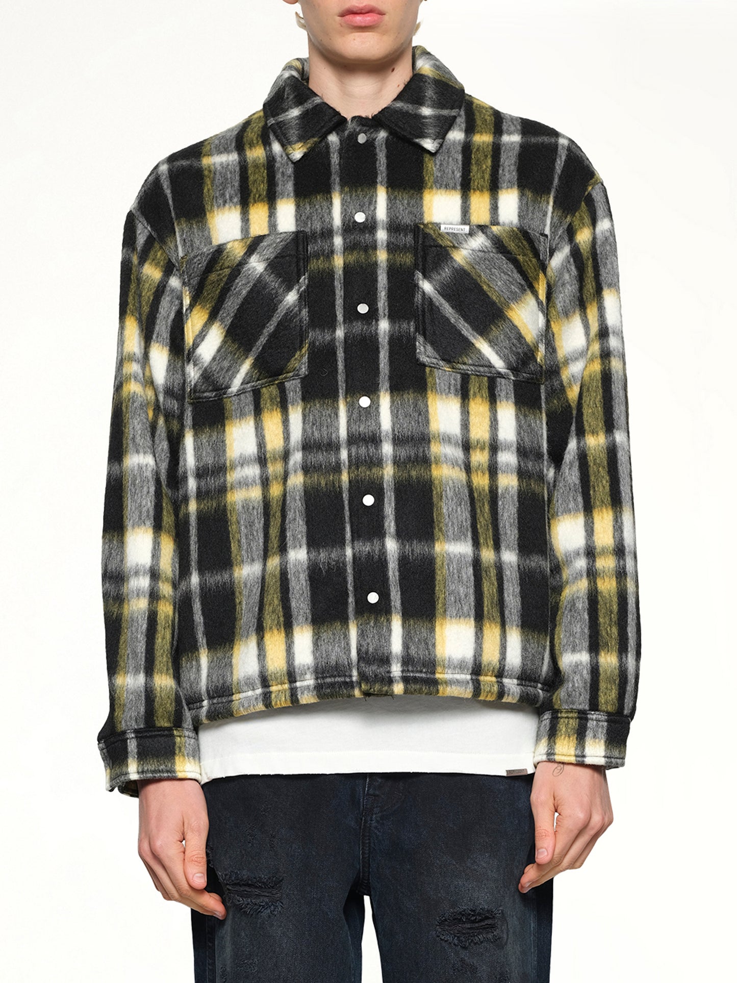 Textured Overshirt in Jet Black