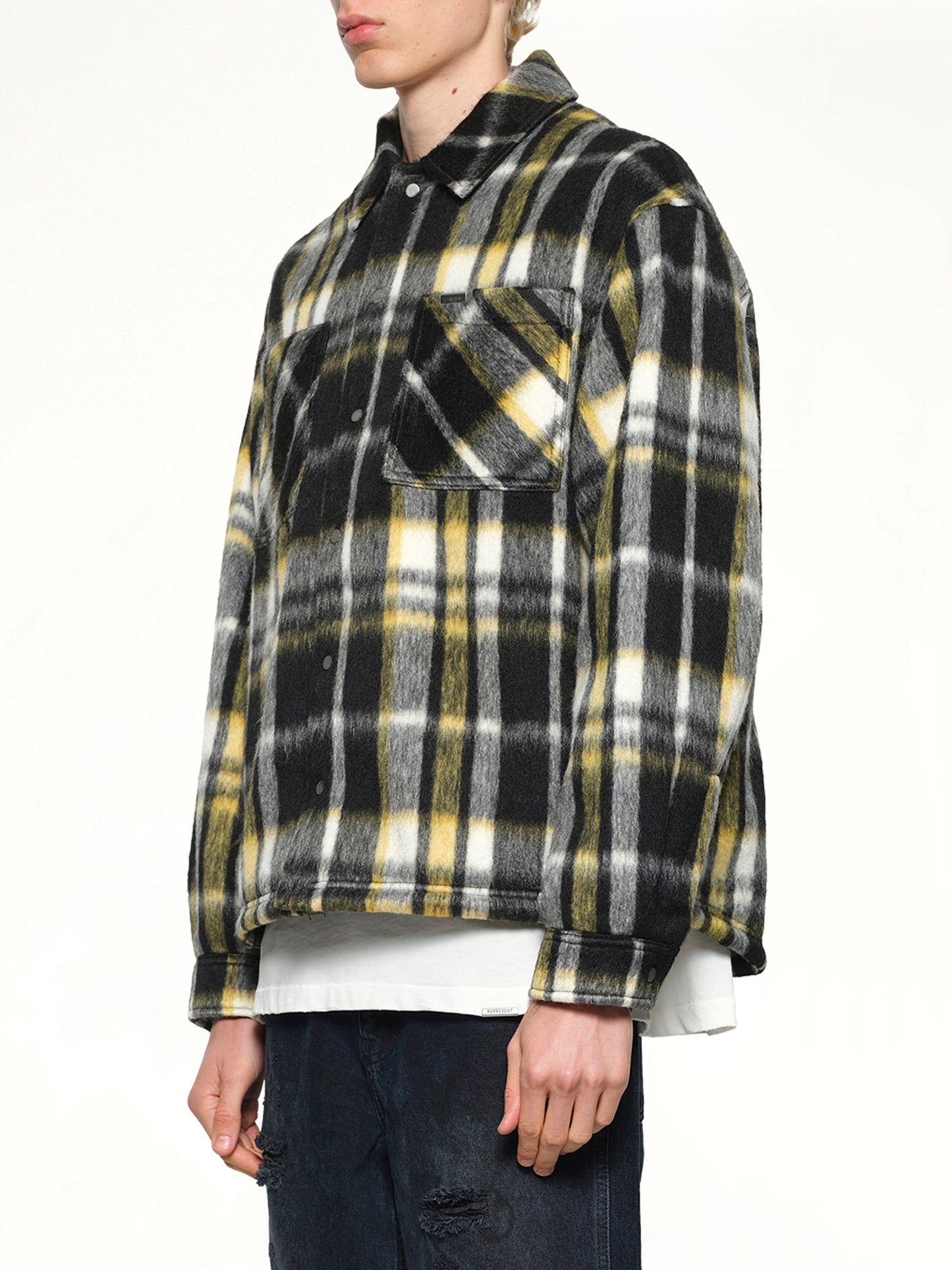 Textured Overshirt in Jet Black