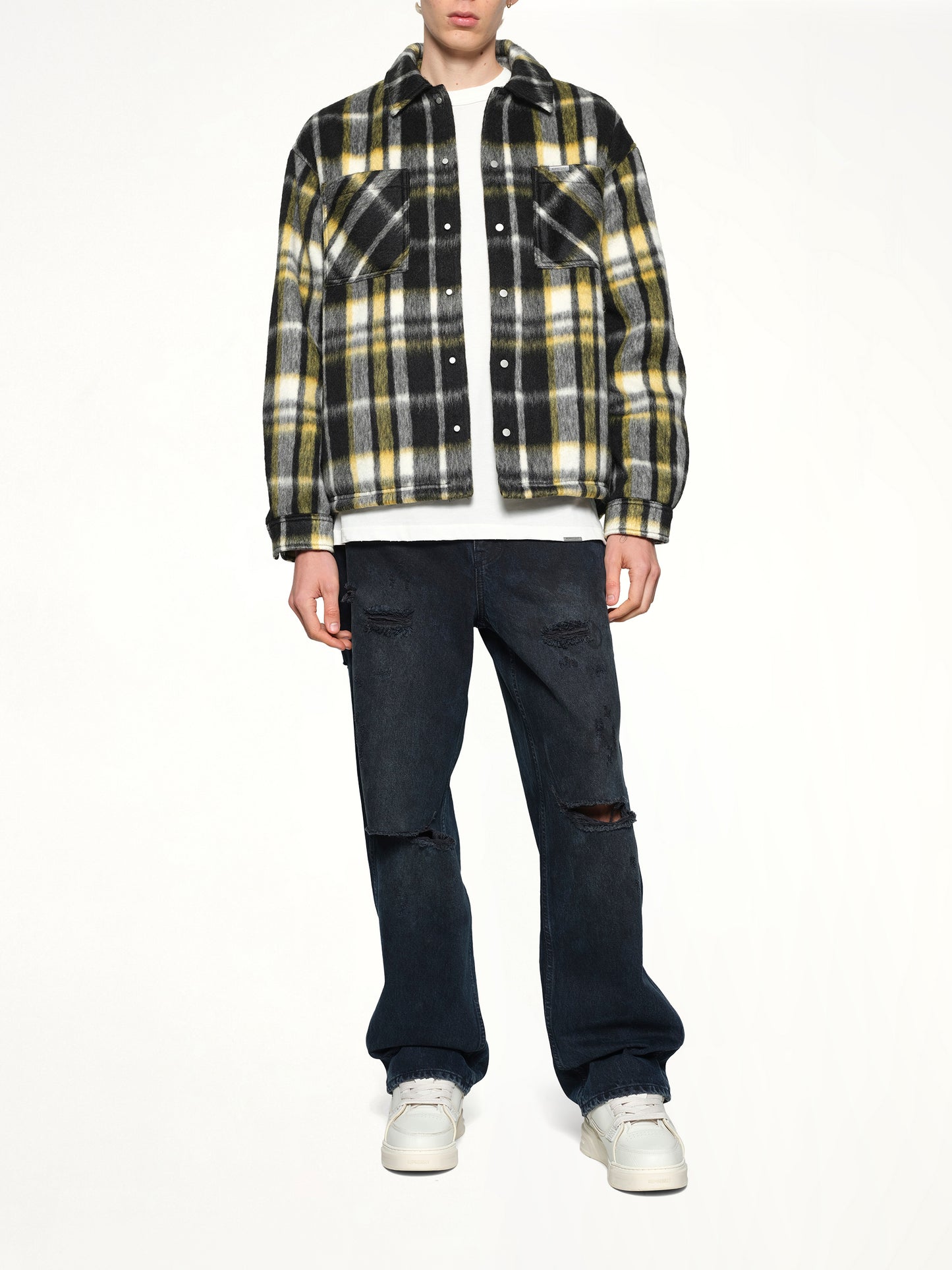 Textured Overshirt in Jet Black