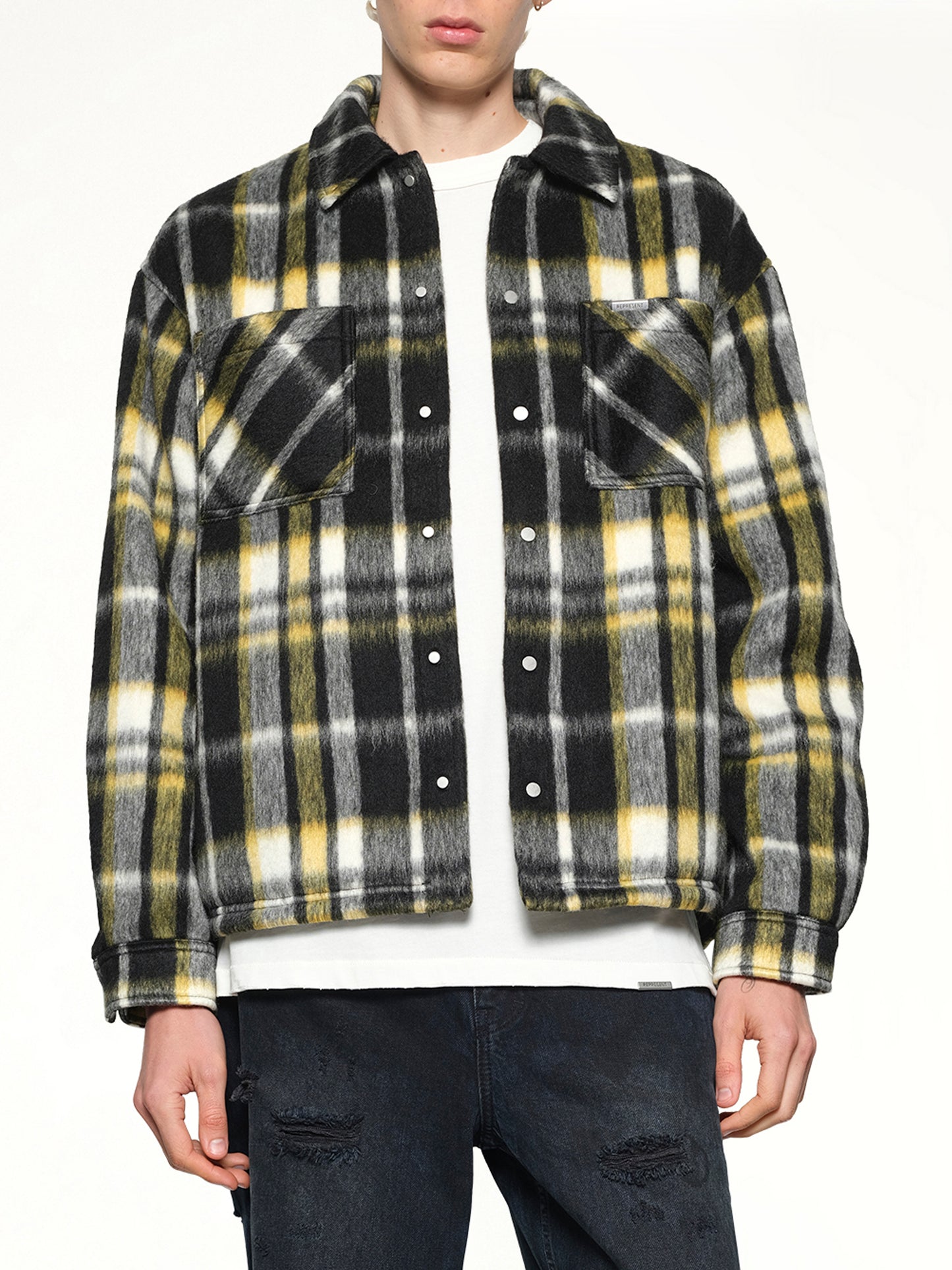 Textured Overshirt in Jet Black