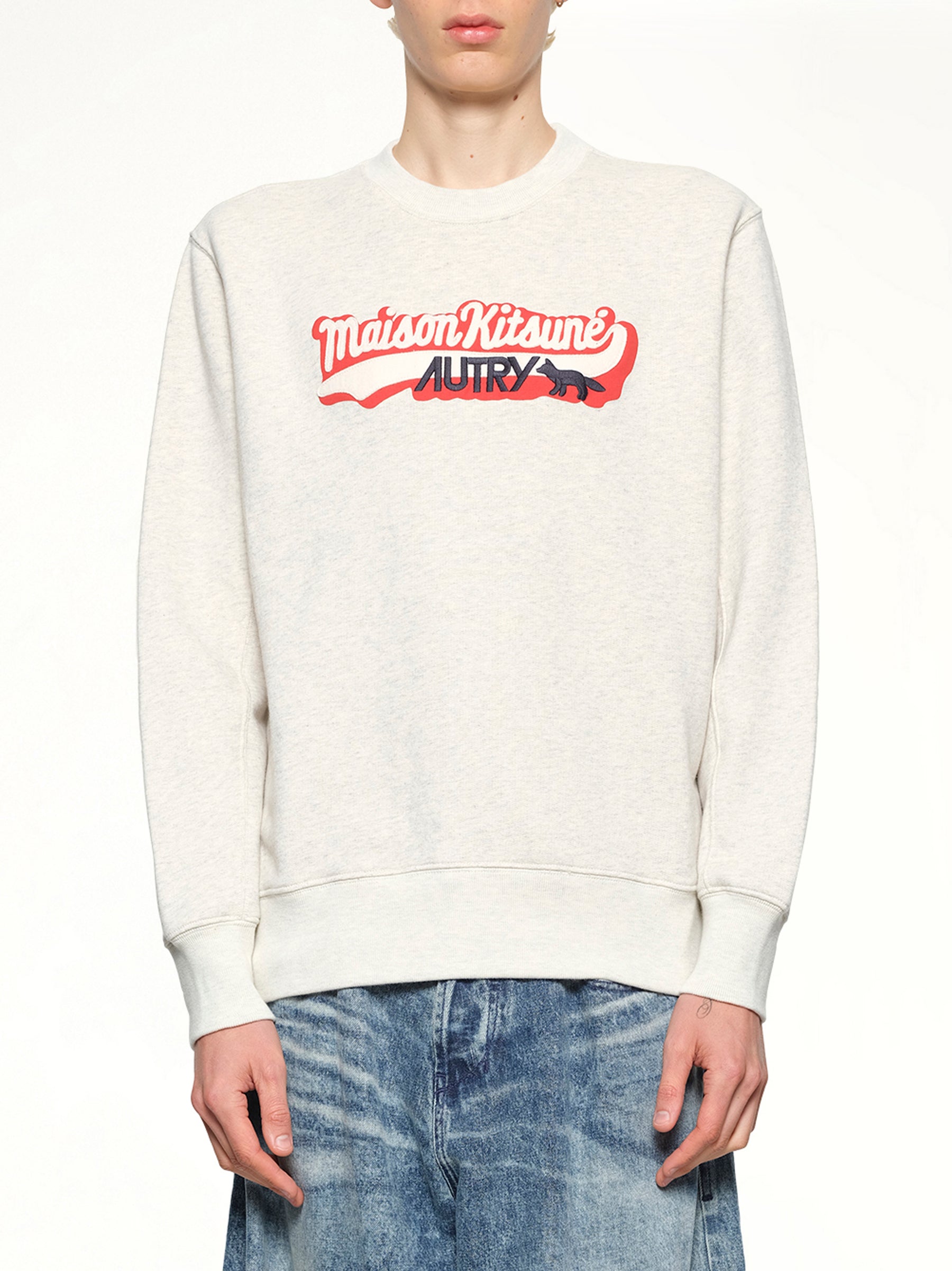 그레이 멜란지 Autry x Maison Kitsune 스웨트셔츠