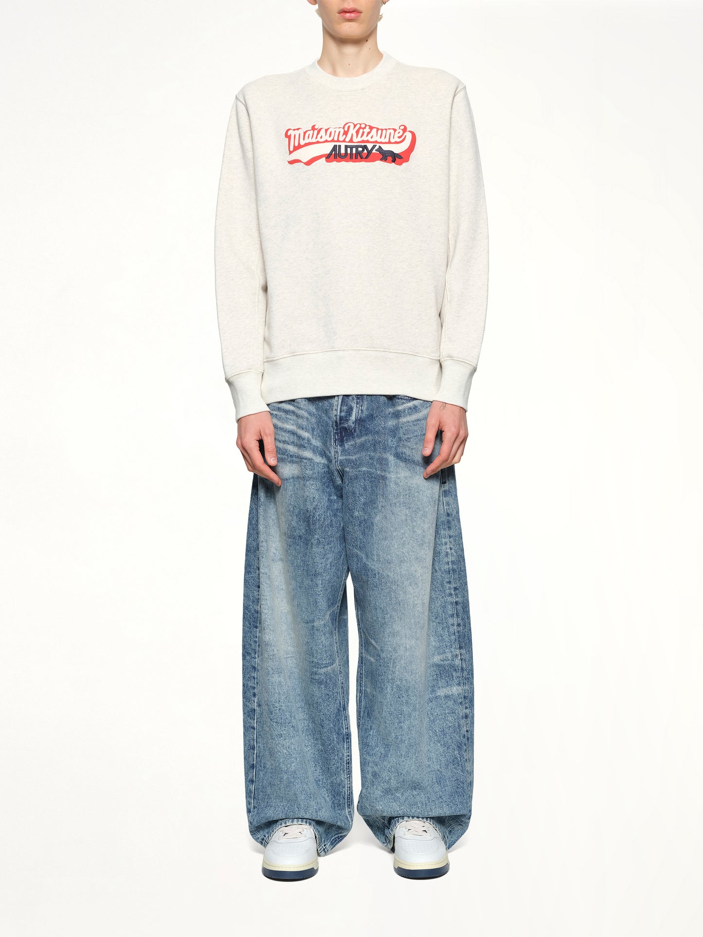 Autry x Maison Kitsune Sweatshirt in Grey Melange