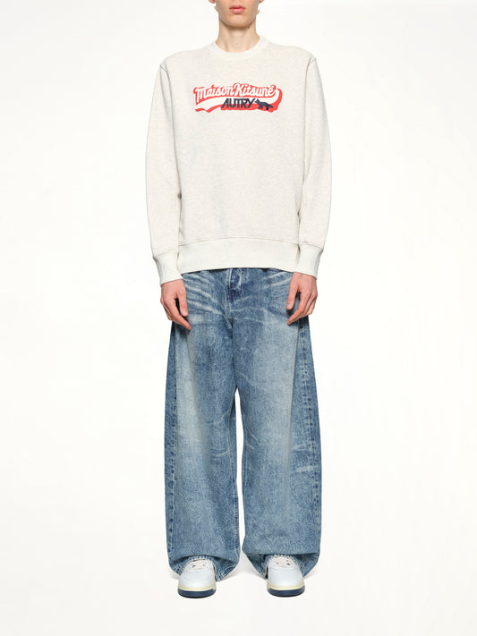 Autry x Maison Kitsune Sweatshirt in Grey Melange
