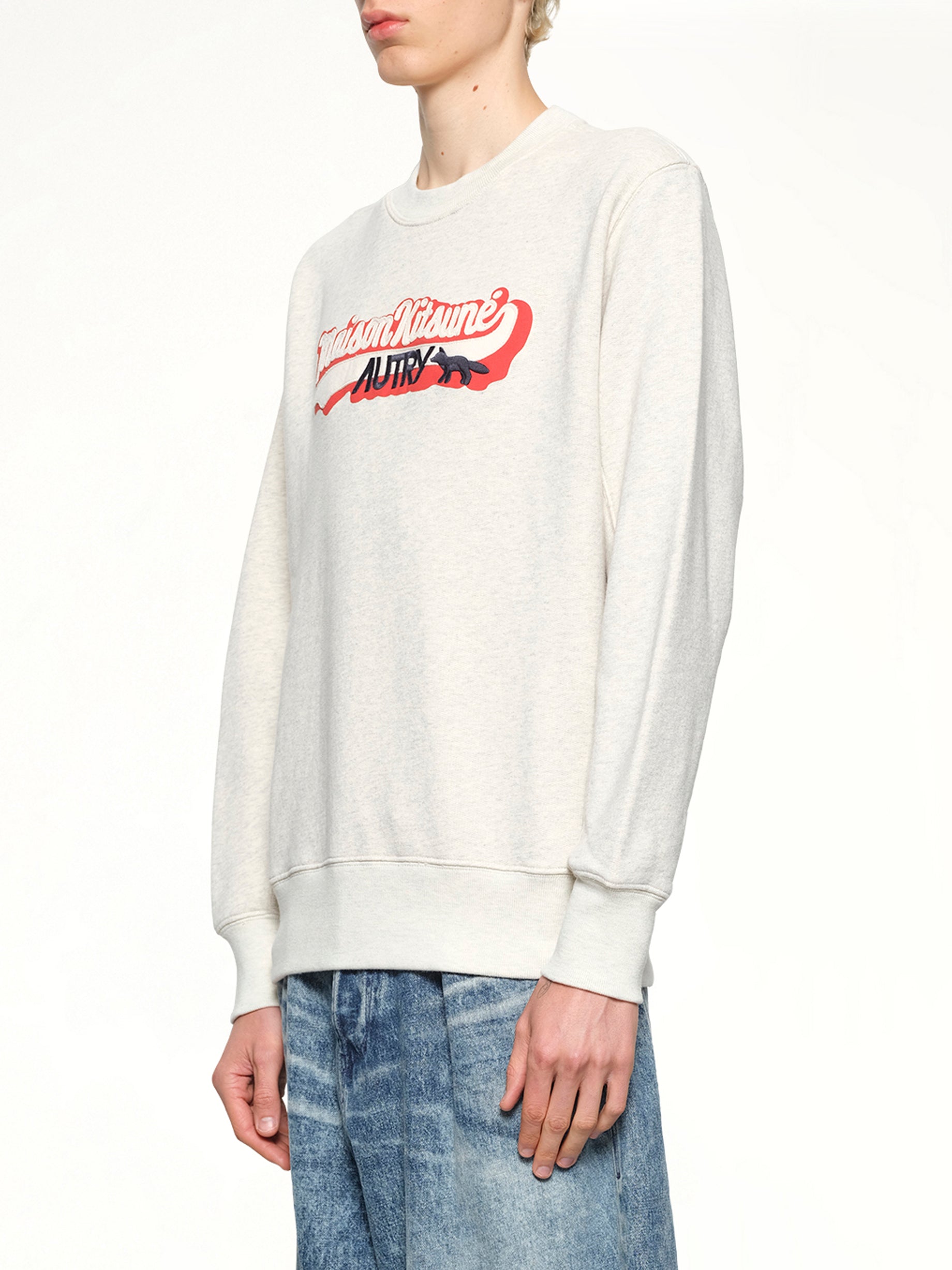 그레이 멜란지 Autry x Maison Kitsune 스웨트셔츠