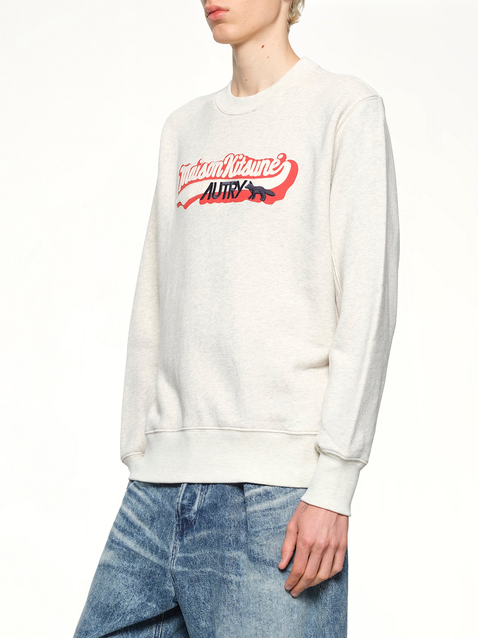 그레이 멜란지 Autry x Maison Kitsune 스웨트셔츠