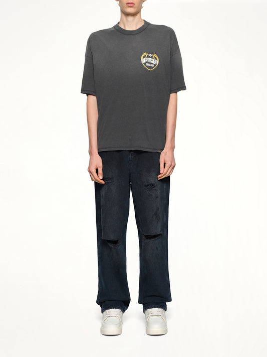 Represent Angel Border T-Shirt in Stained Black