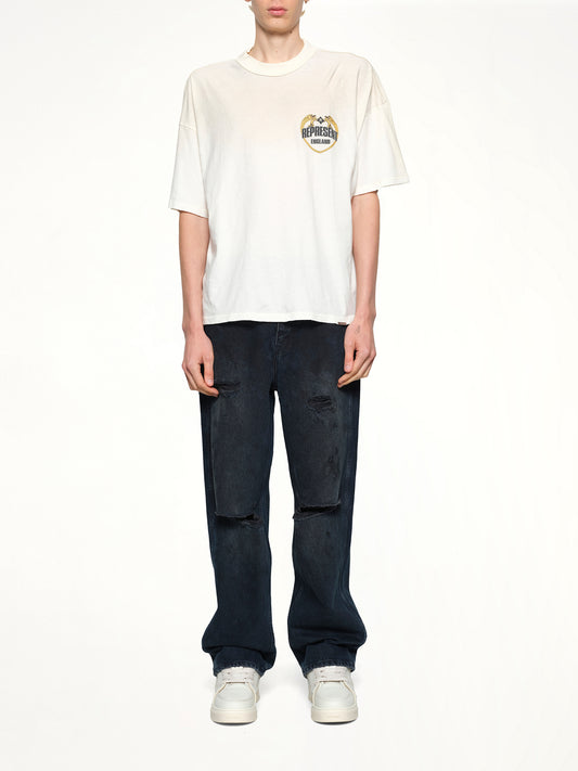 Represent Angel Border T-Shirt in Washed Ecru