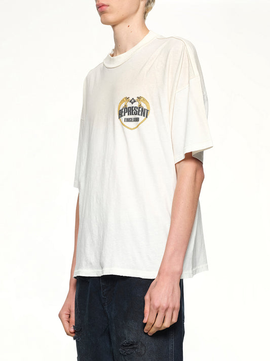 Represent Angel Border T-Shirt in Washed Ecru