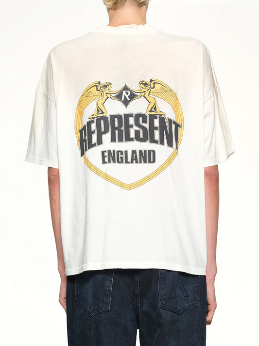 Represent Angel Border T-Shirt in Washed Ecru