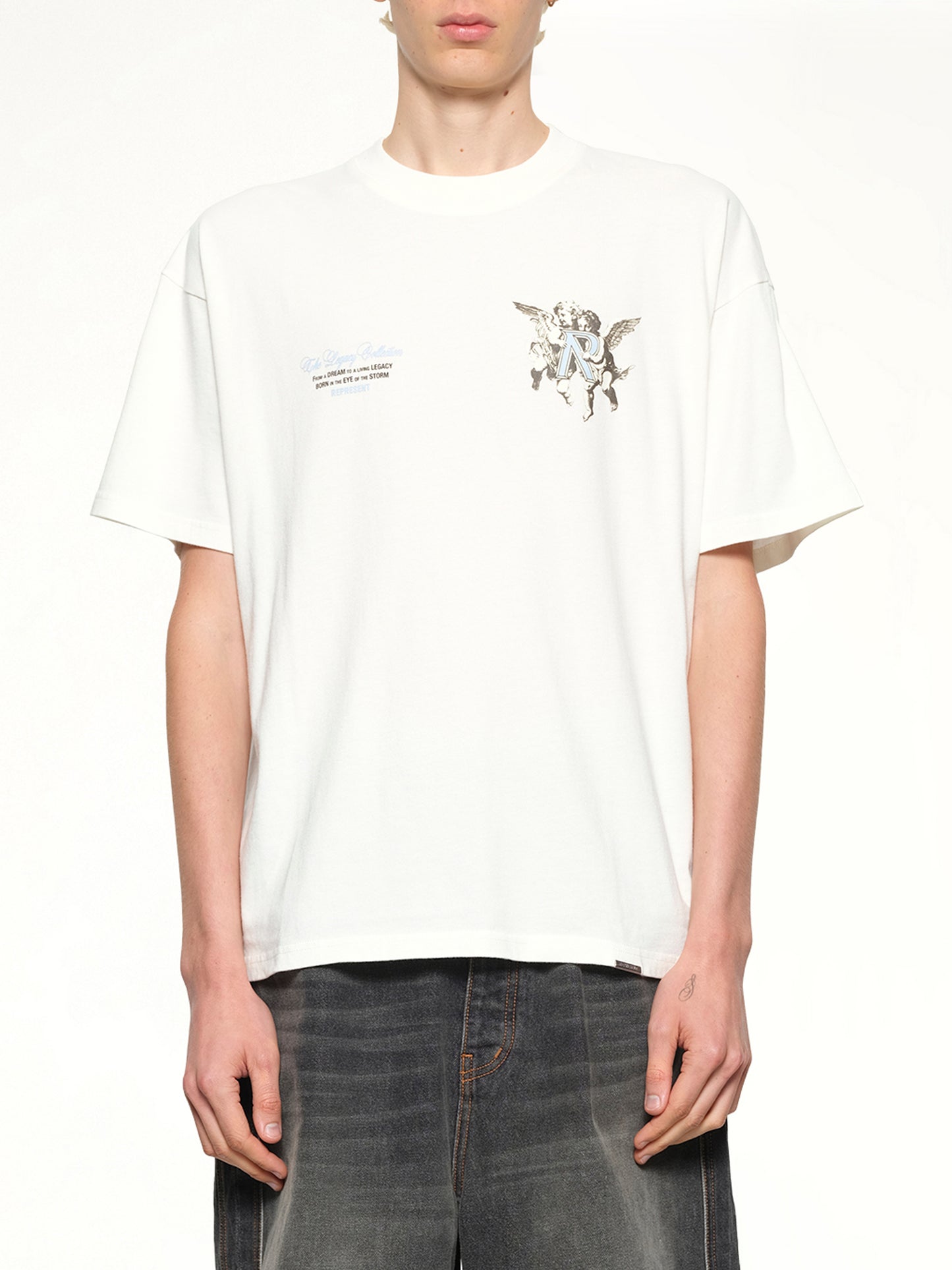 Represent Legacy Cherubs T-Shirt in Flat White