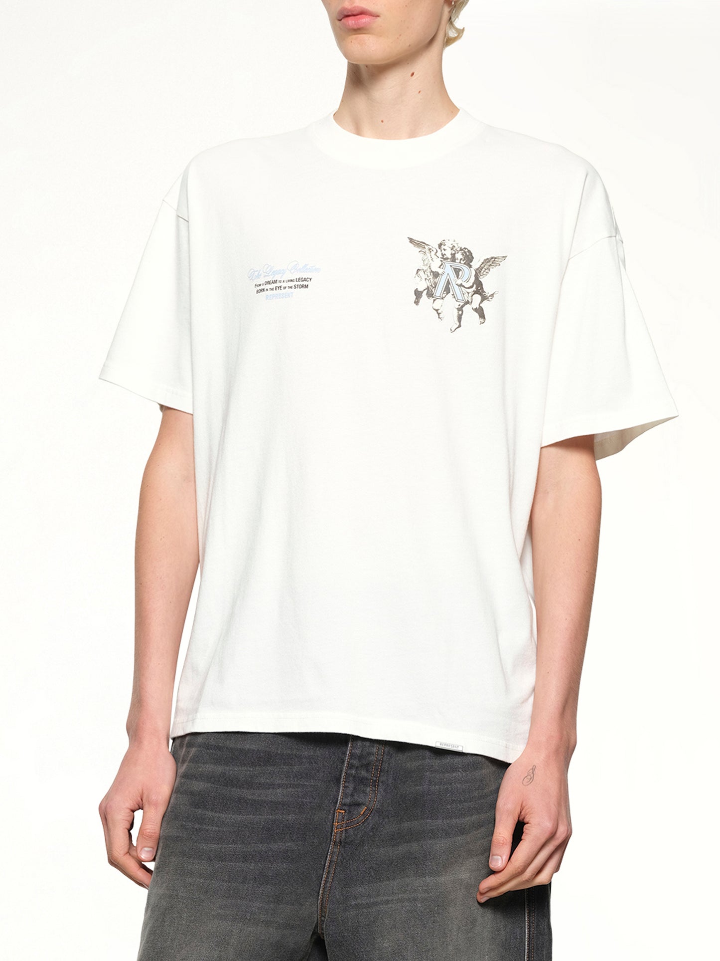 Represent Legacy Cherubs T-Shirt in Flat White