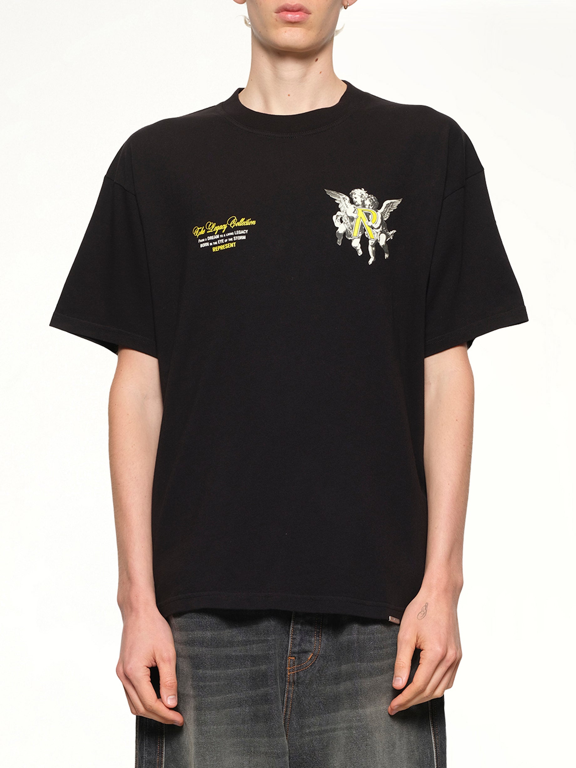 Represent Legacy Cherubs T-Shirt in Jet Black