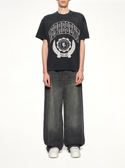 Represent Legacy Crest T-Shirt in Stained Black