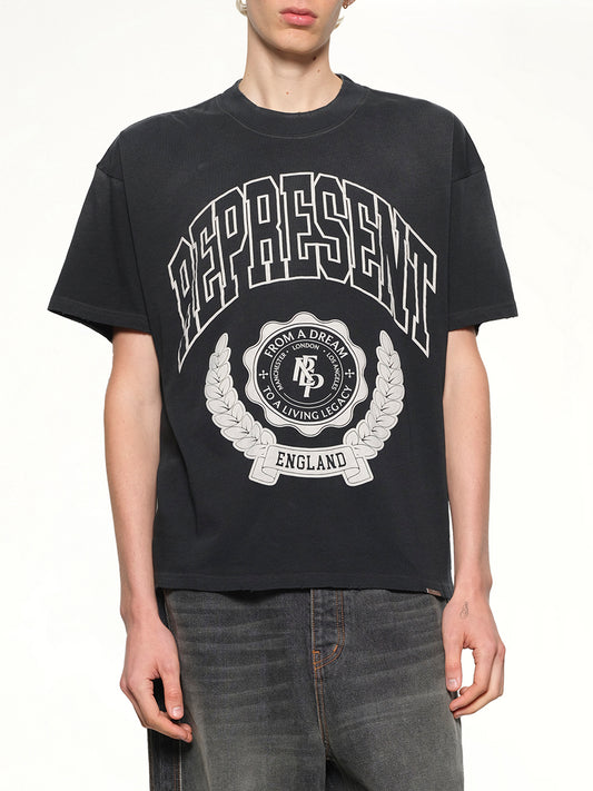 Represent Legacy Crest T-Shirt in Stained Black