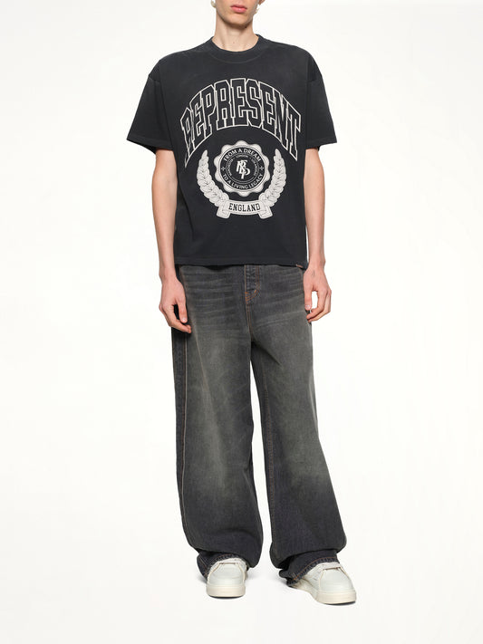 Represent Legacy Crest T-Shirt in Stained Black