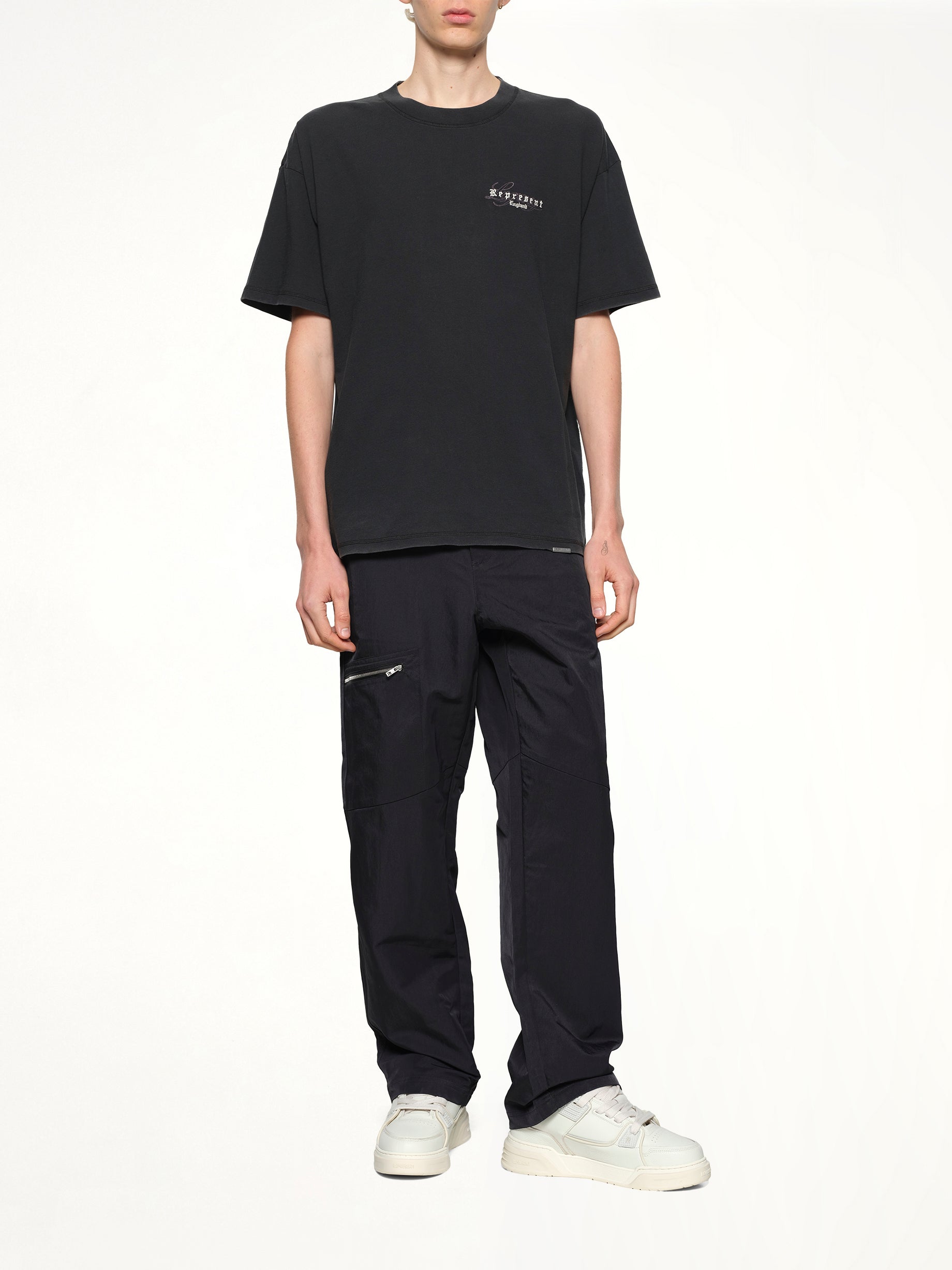 REPRESENT , Represent Legacy Overprint T-Shirt in Vintage Black Full Reference from MARAIS