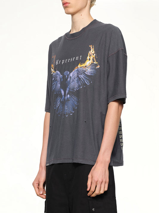 Reversible Living Legacy Falcon T-Shirt in Sun Fade Grey