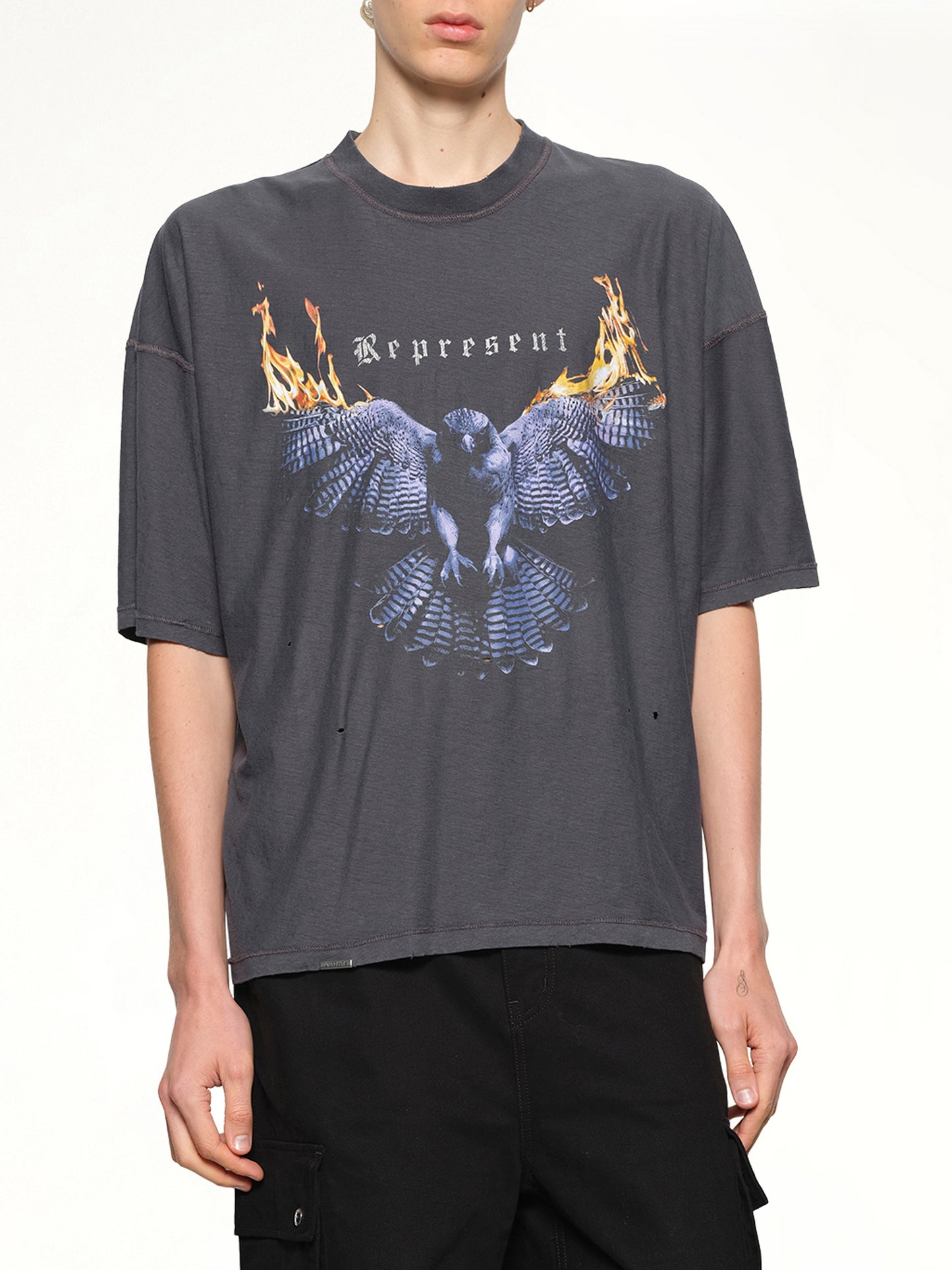 Reversible Living Legacy Falcon T-Shirt in Sun Fade Grey