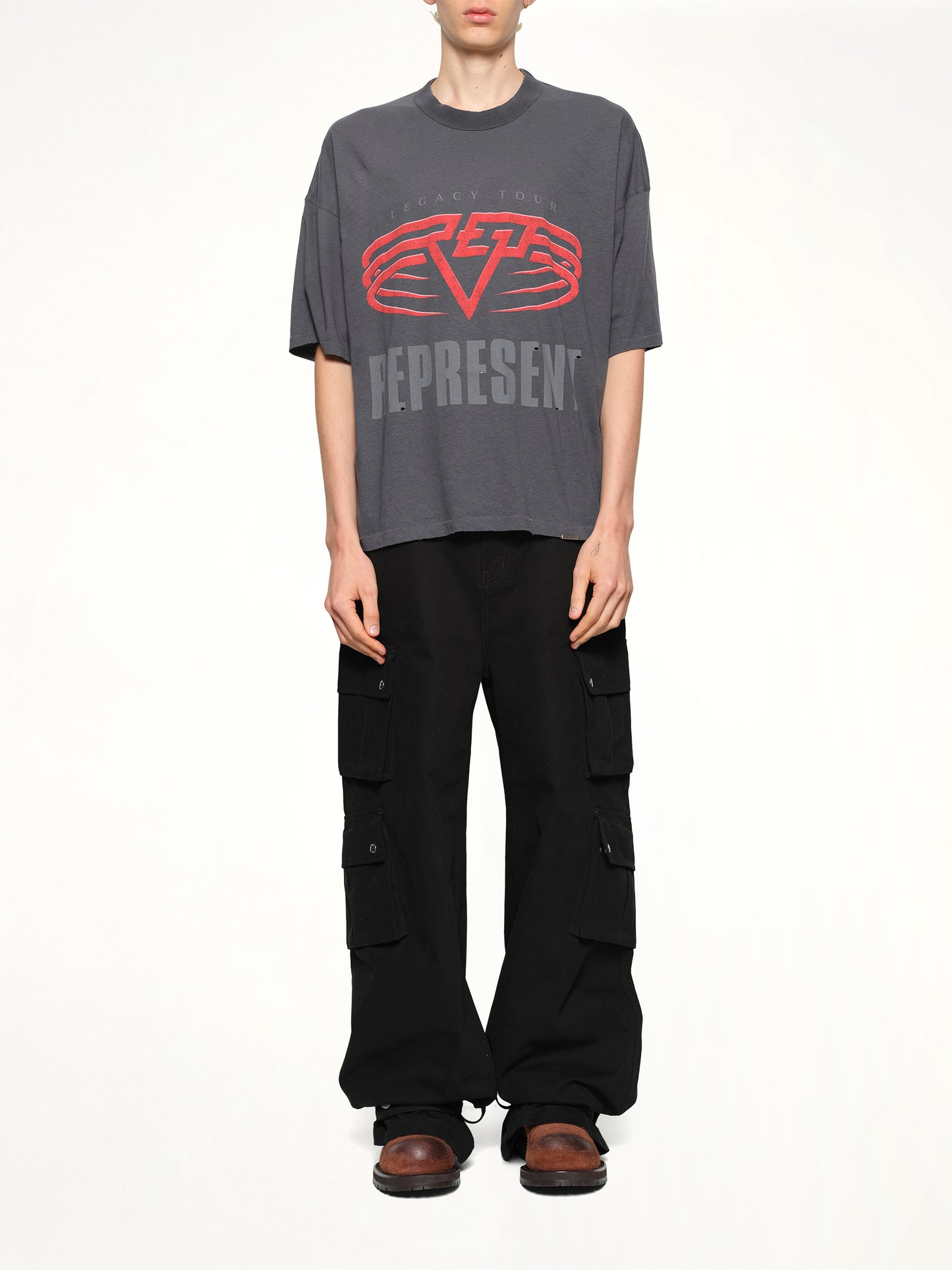 Reversible Living Legacy Falcon T-Shirt in Sun Fade Grey