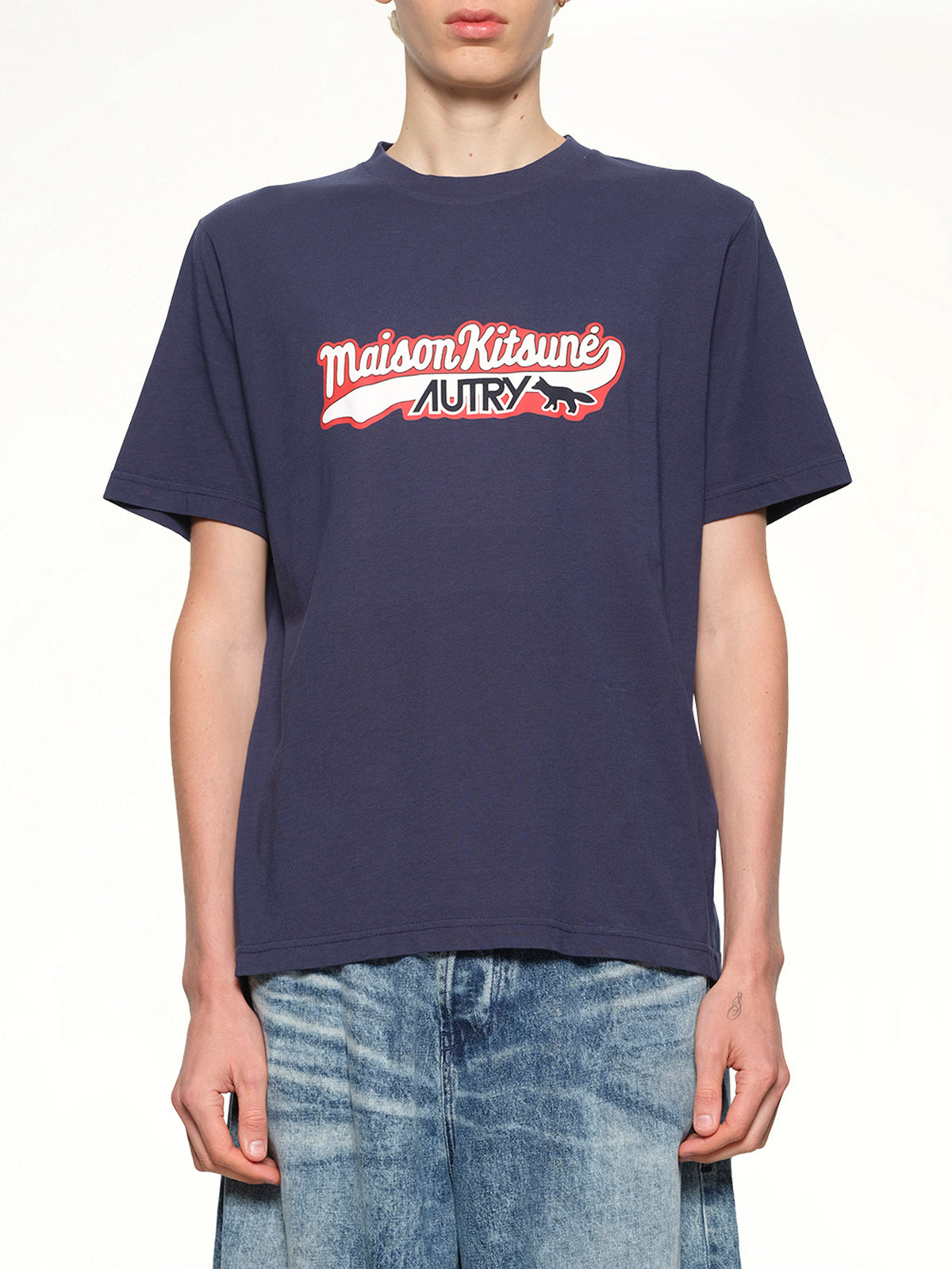 青のオートリー x メゾンキツネTシャツ