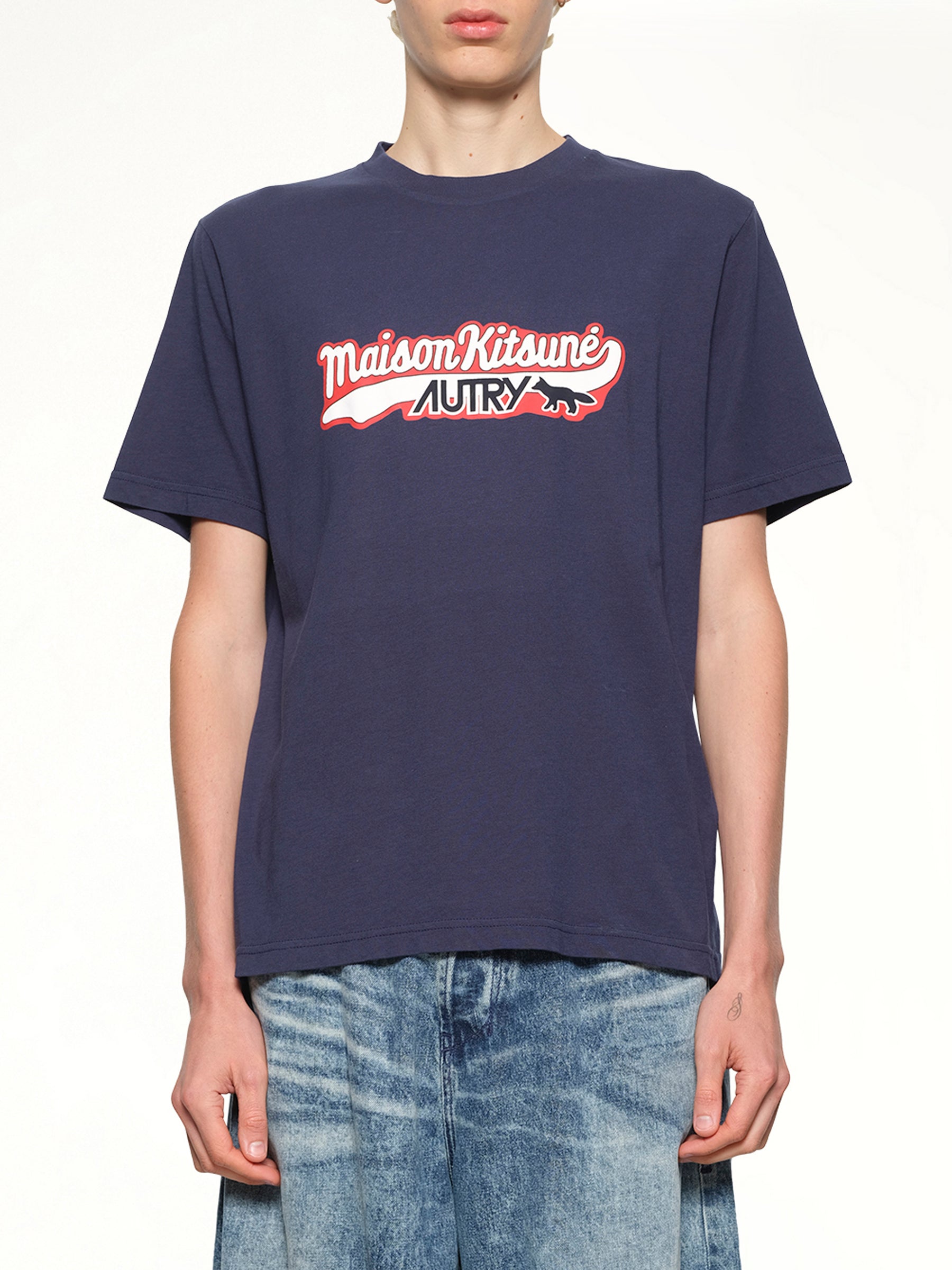 青のオートリー x メゾンキツネTシャツ