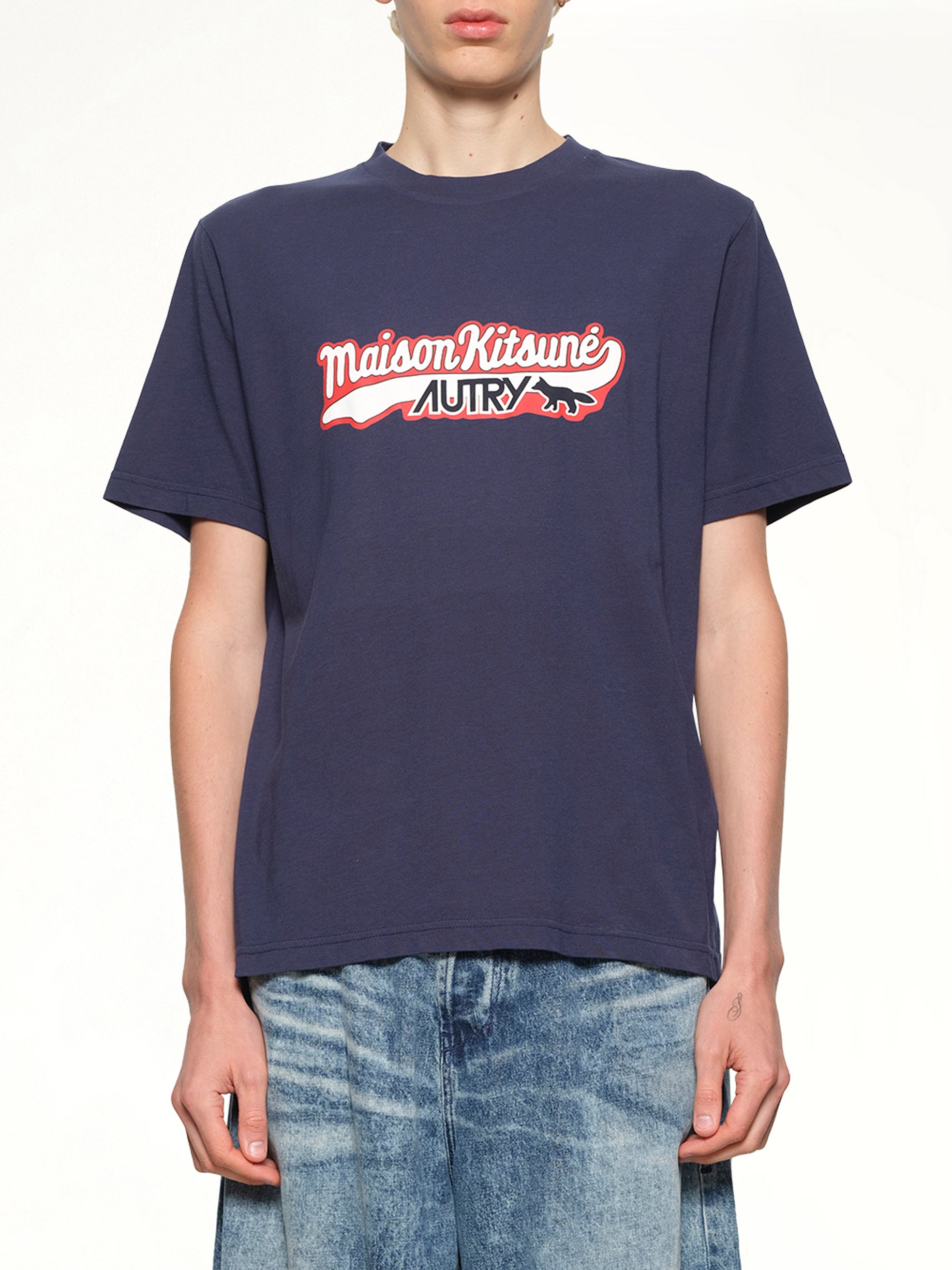 青のオートリー x メゾンキツネTシャツ