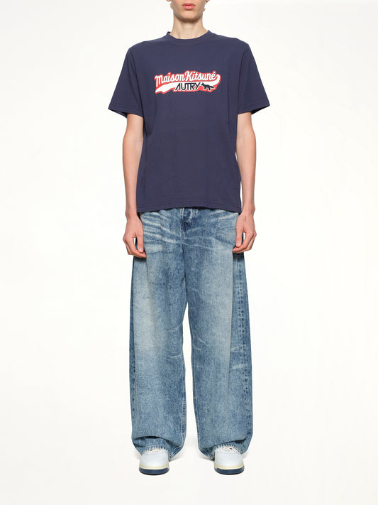 Autry x Maison Kitsune T-Shirt in Blue