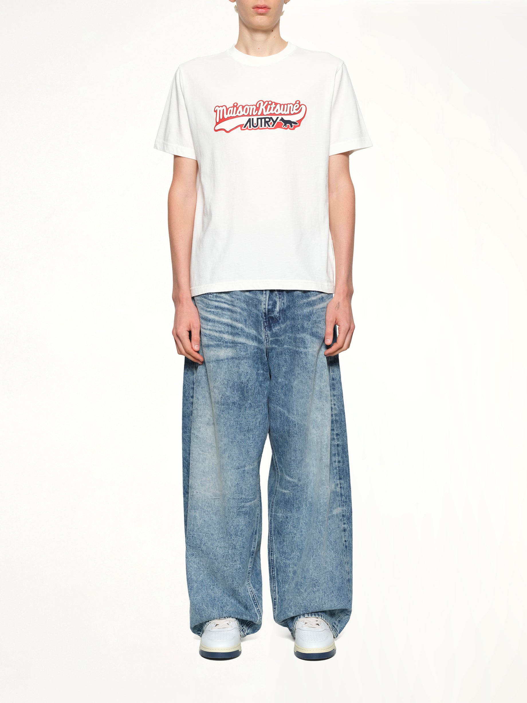 화이트 Autry x Maison Kitsune 티셔츠