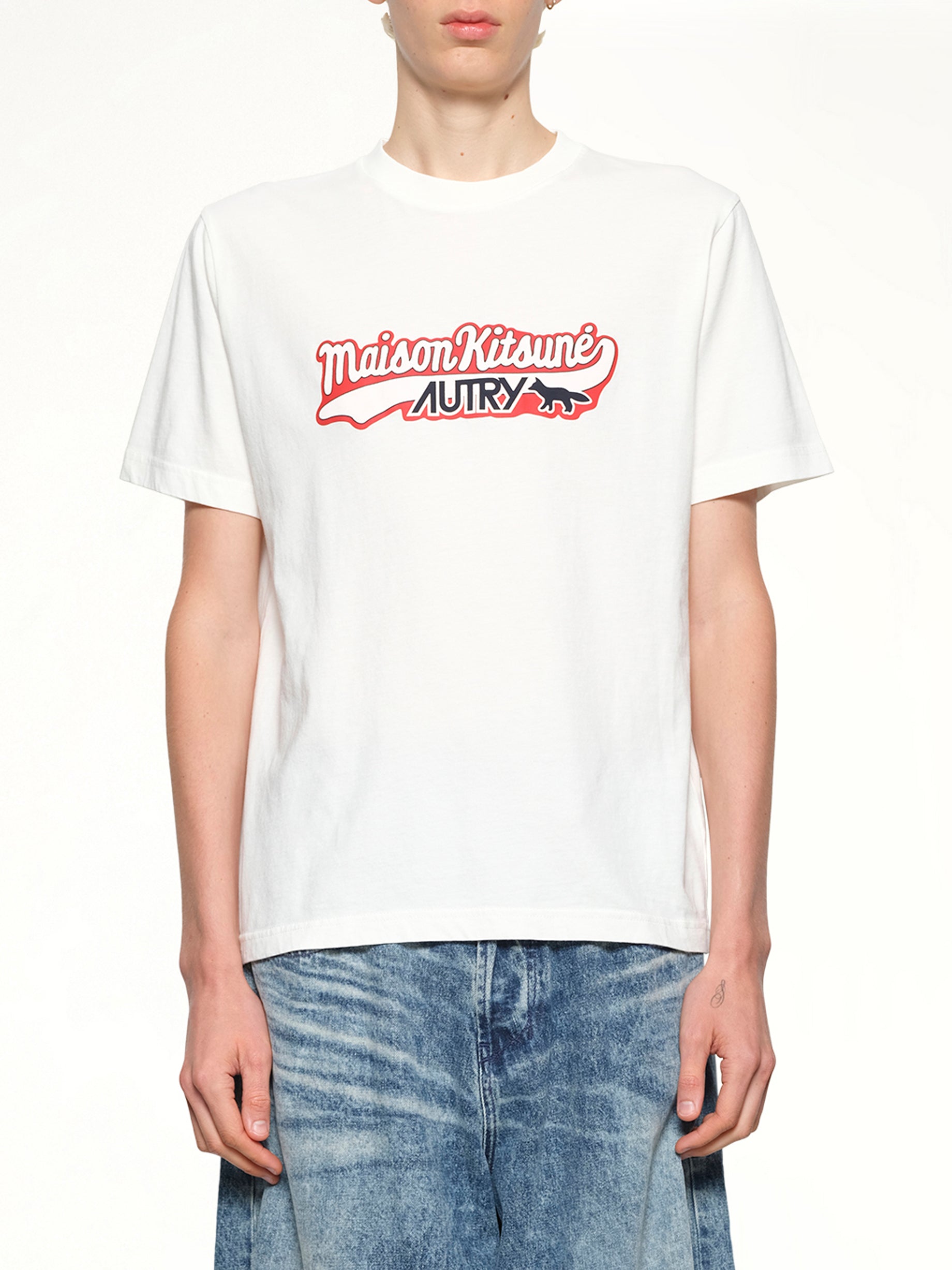 화이트 Autry x Maison Kitsune 티셔츠
