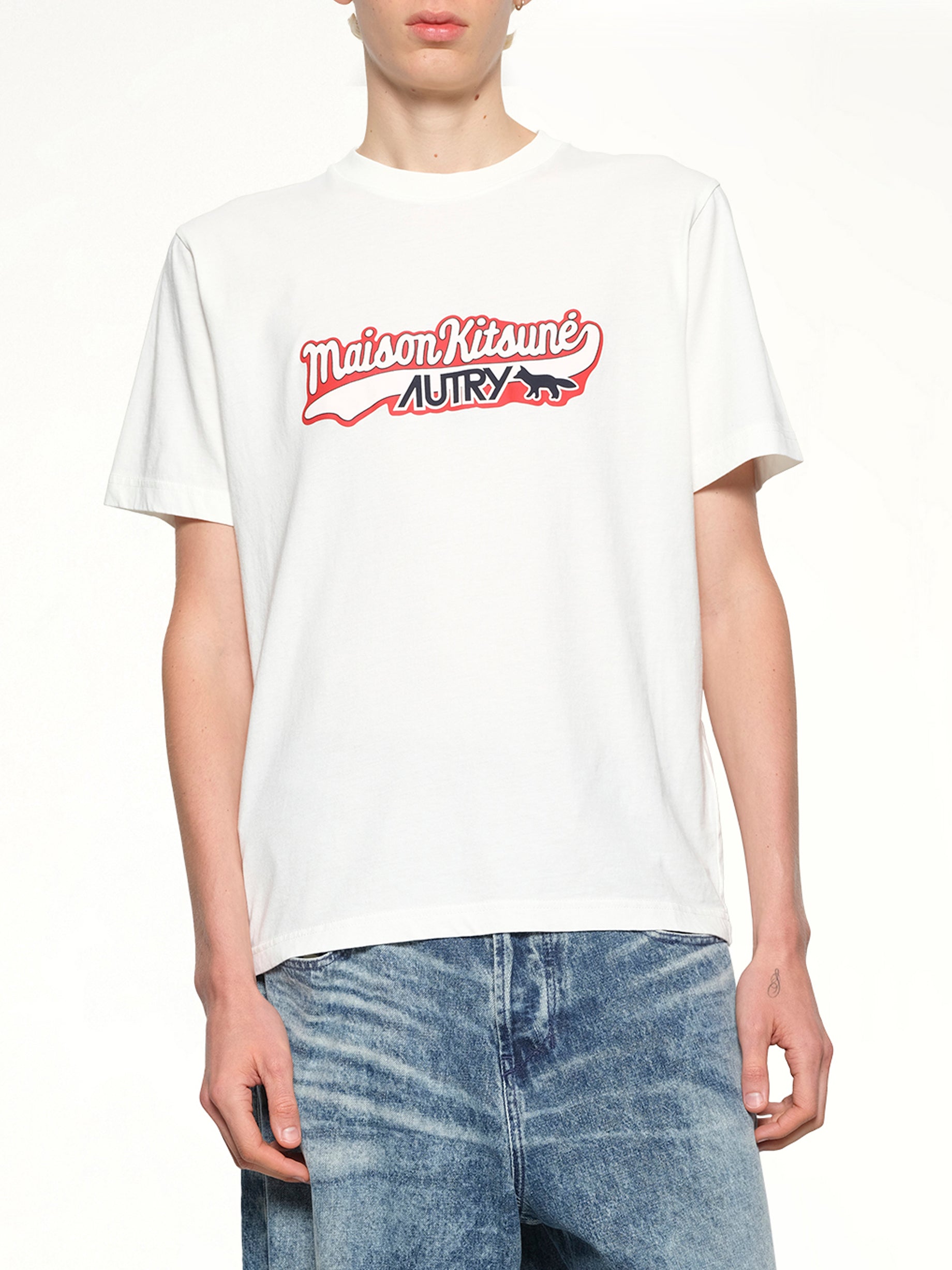 화이트 Autry x Maison Kitsune 티셔츠