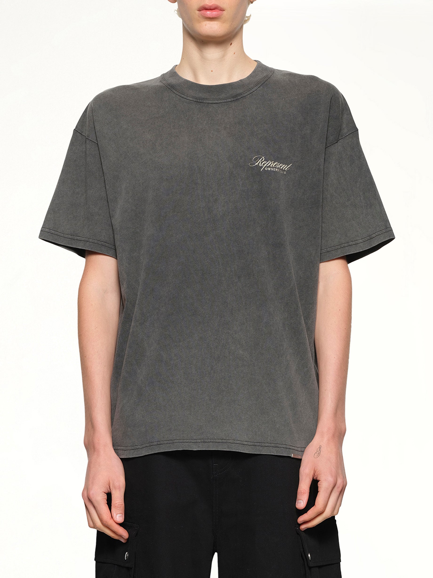 Represent Owners Club Script T-Shirt in Vintage Grey