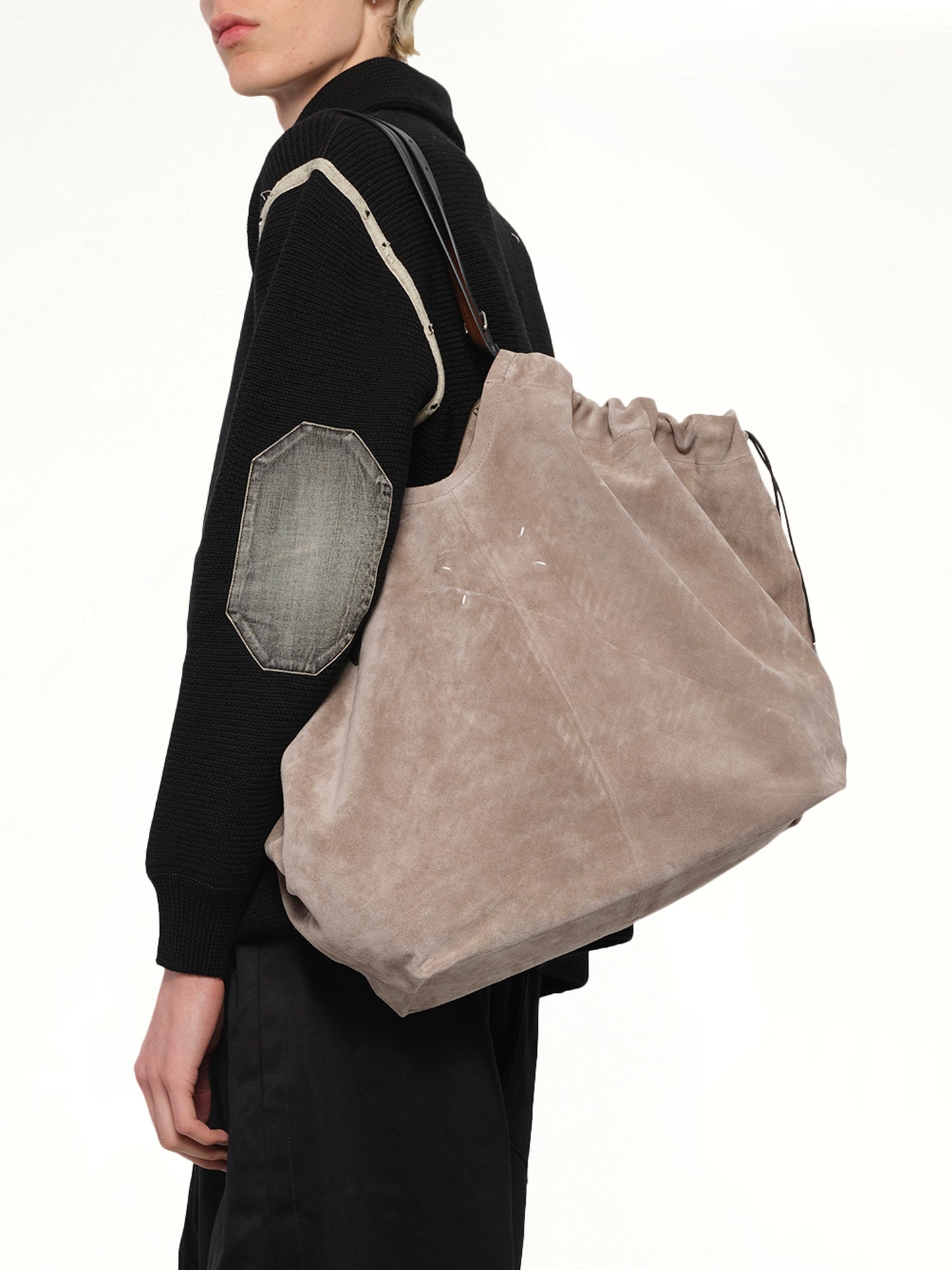 Belt Bag Shopping Vertical in Vison/Black/Chestnut