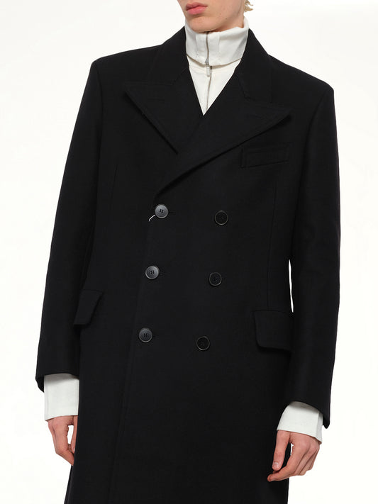 Wool Long Coat in Black