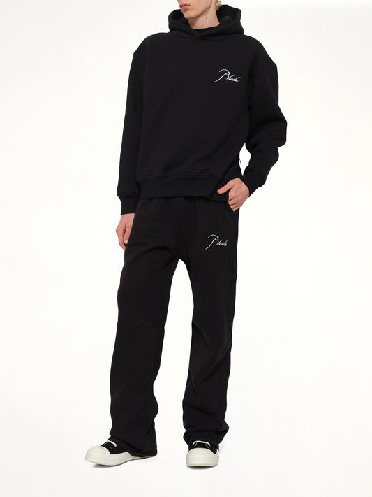 Classique Side Zip Pullover Hoodie in Black/White