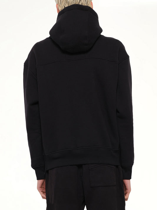 Classique Side Zip Pullover Hoodie in Black/White