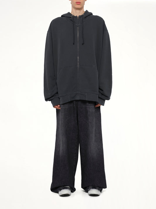 Lightweight Firm Zip Hoodie in Charcoal