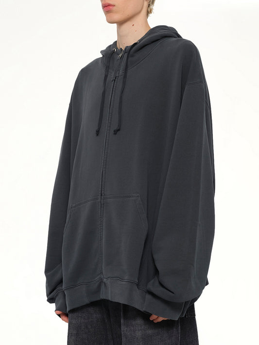 Lightweight Firm Zip Hoodie in Charcoal