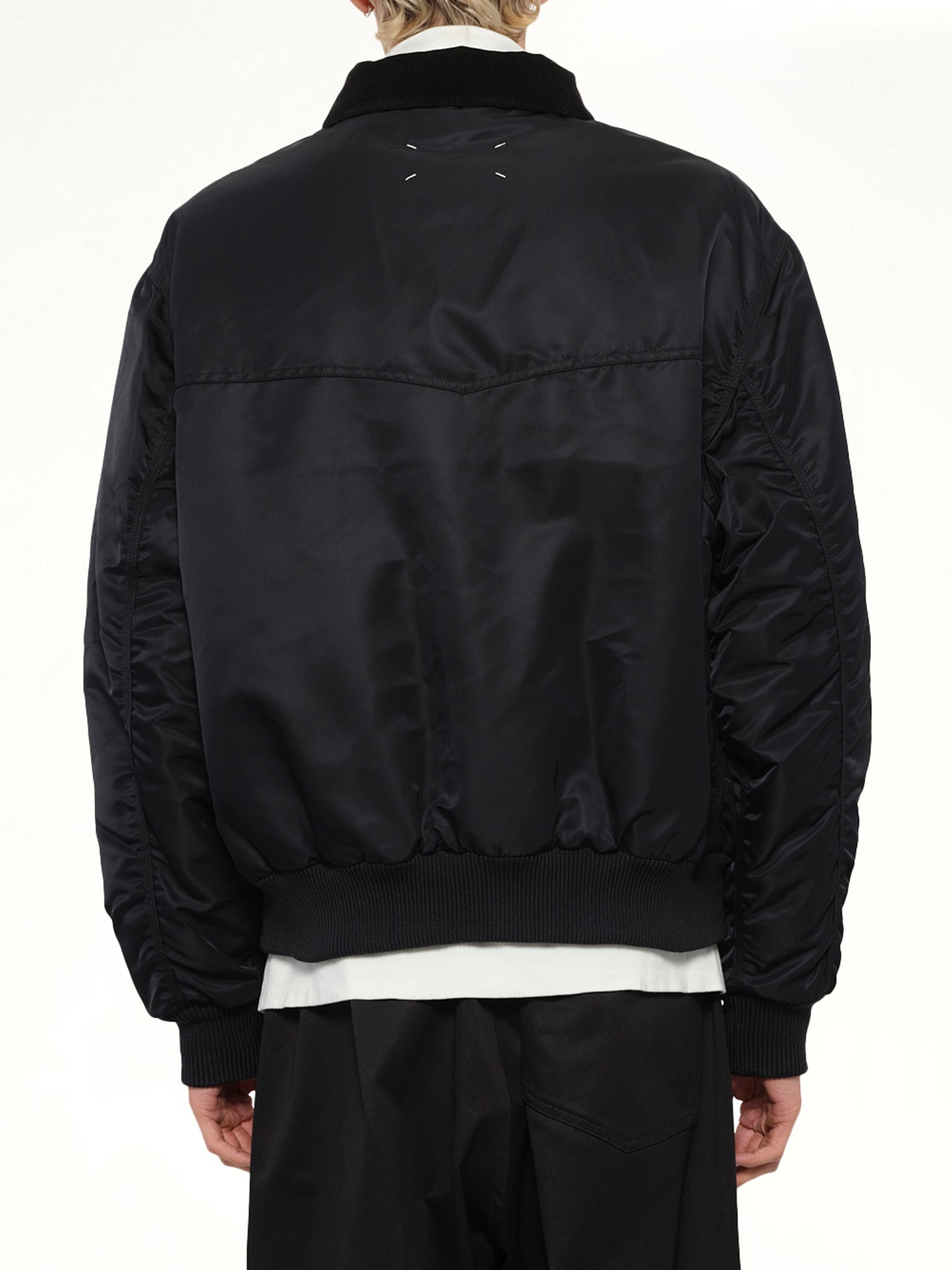 Zip-Up Bomber Jacket in Black