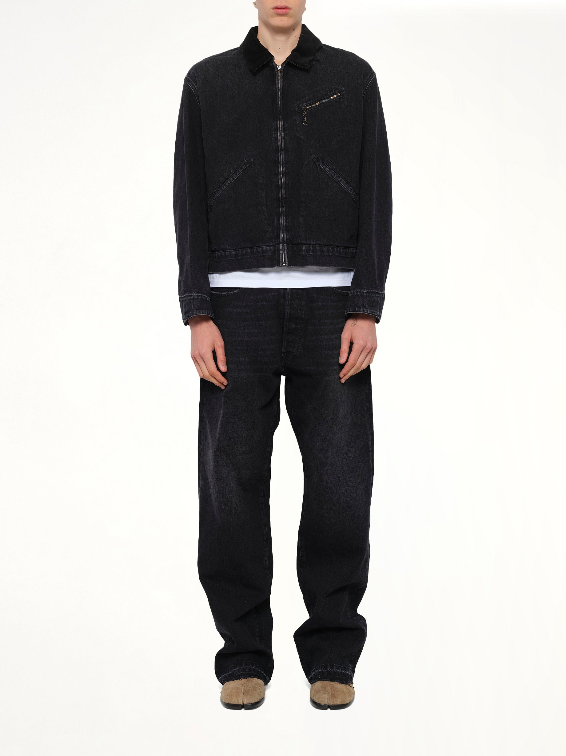 Original Japanese Denim Jacket in Washed Black