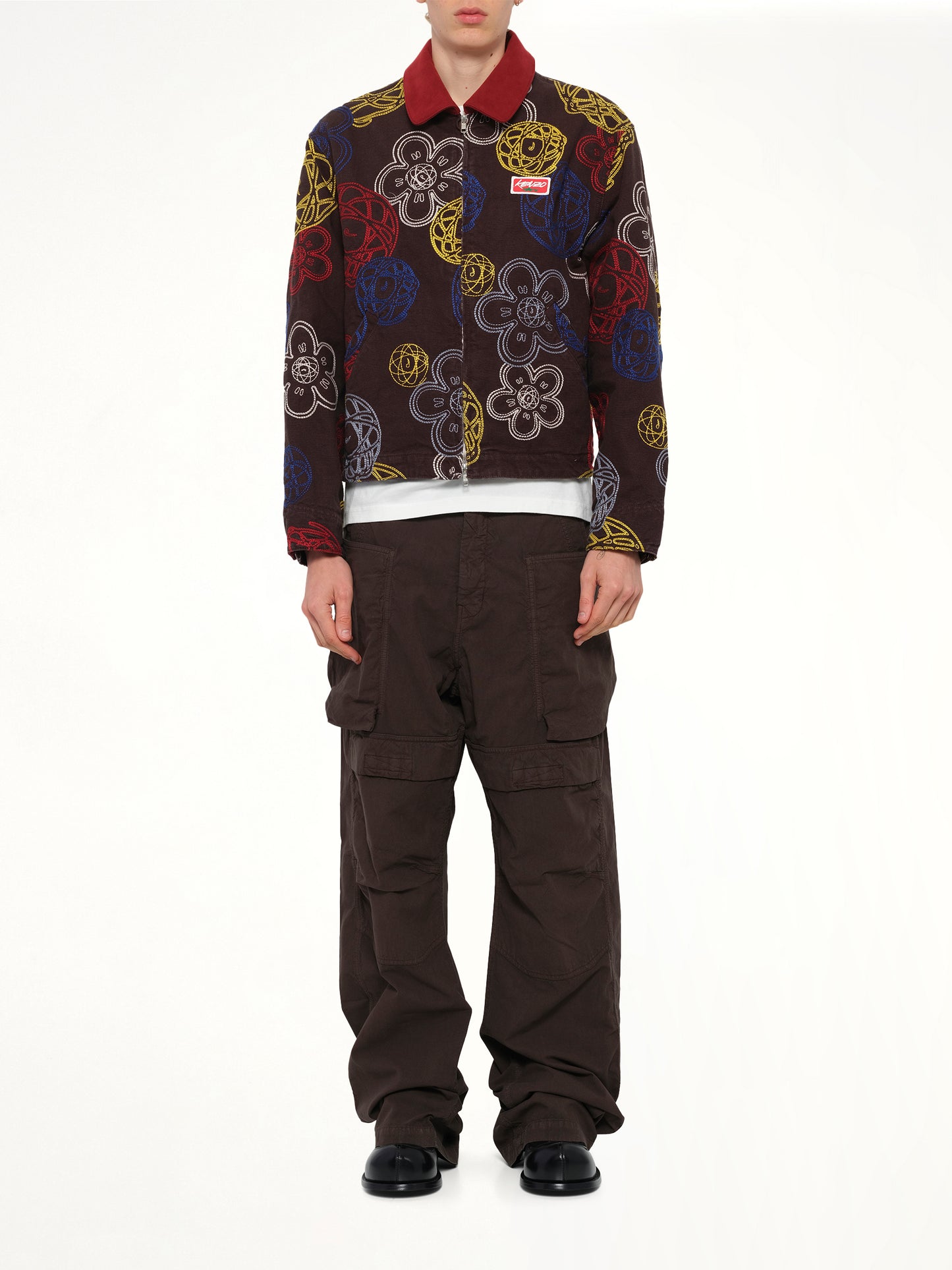 Kenzo Futura Zip Up Utility Jacket in Chocolate