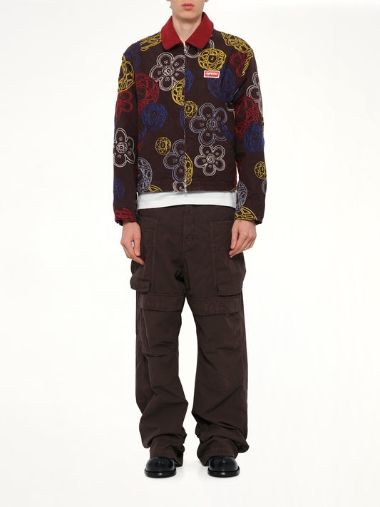 Kenzo Futura Zip Up Utility Jacket in Chocolate