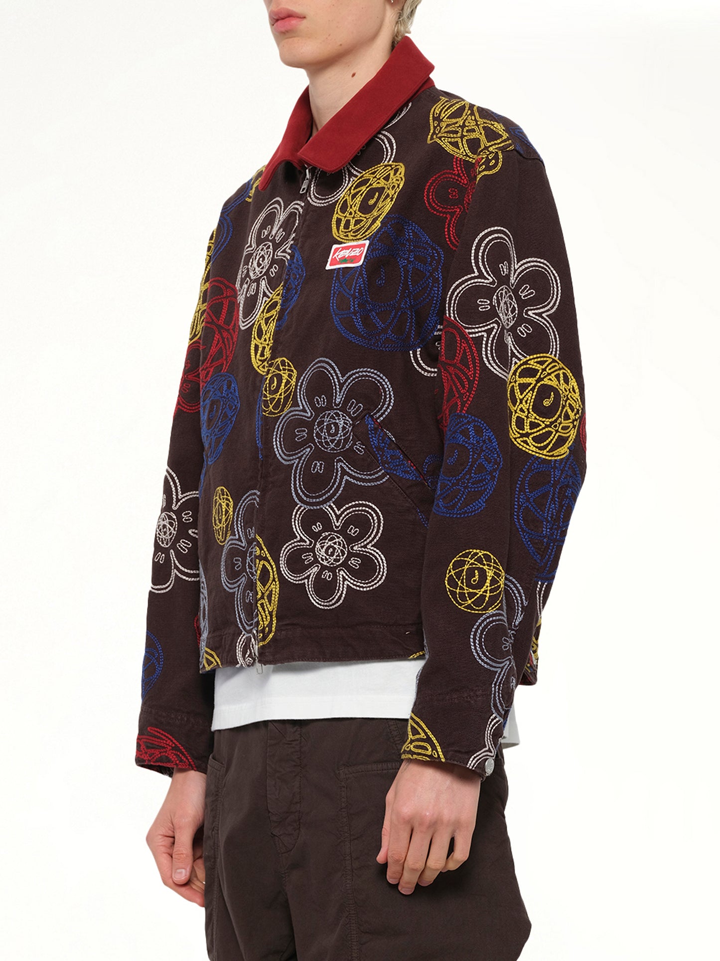 Kenzo Futura Zip Up Utility Jacket in Chocolate