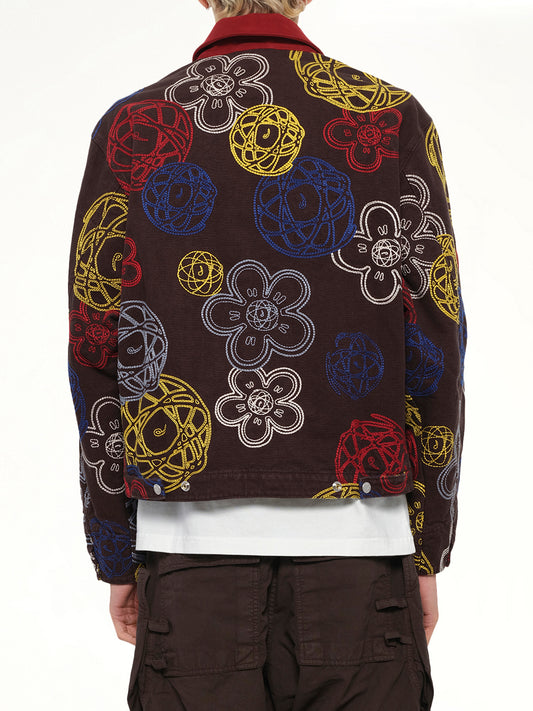 Kenzo Futura Zip Up Utility Jacket in Chocolate