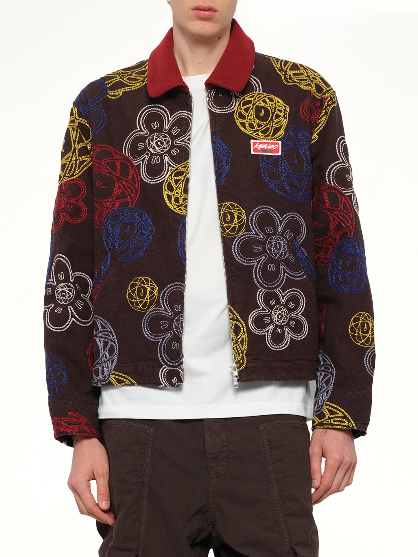 Kenzo Futura Zip Up Utility Jacket in Chocolate