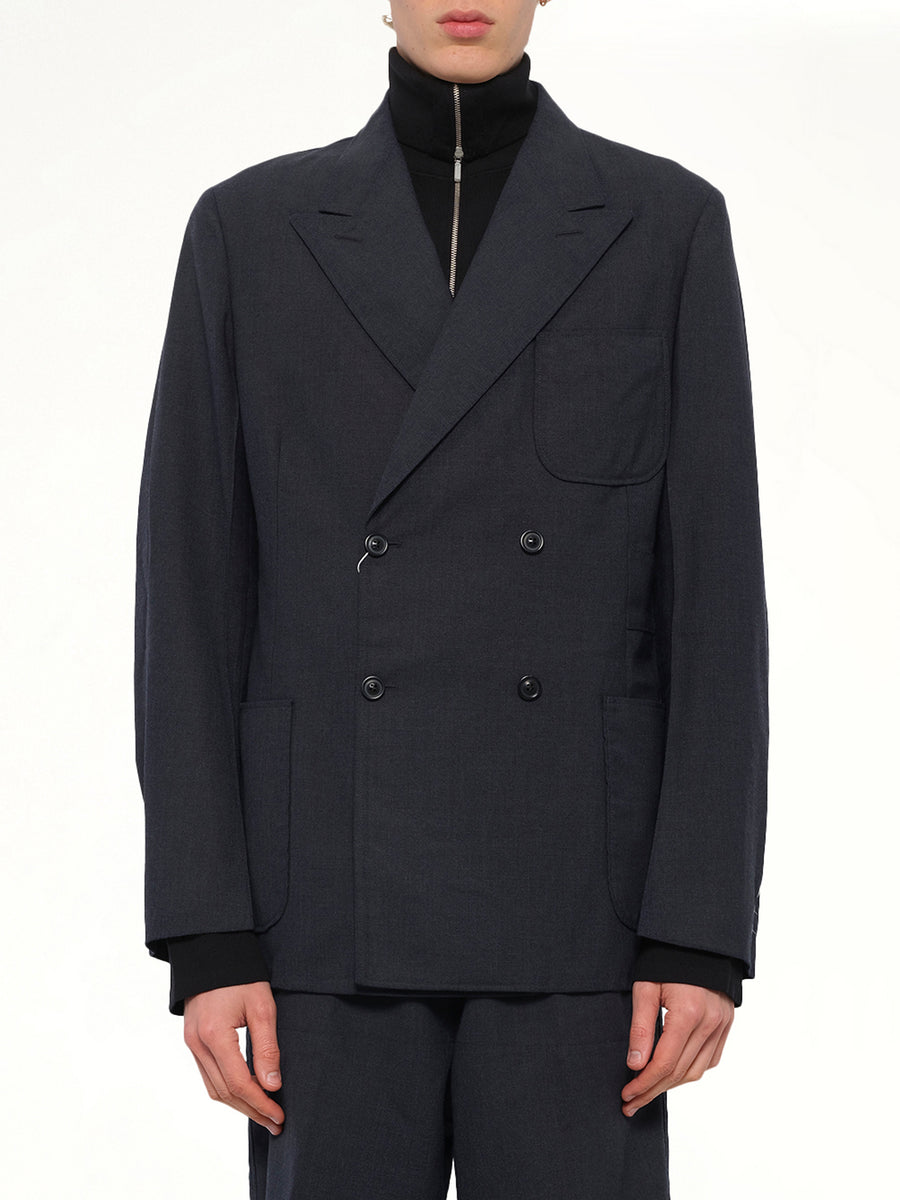 Wool Jacket in Dark Blue